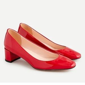 J. Crew Kate Patent Leather Pumps in Chilli Red, Size 7 / 7.5 NWT NIB